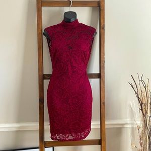 NEW Lace bodycon red, burgundy date night dress